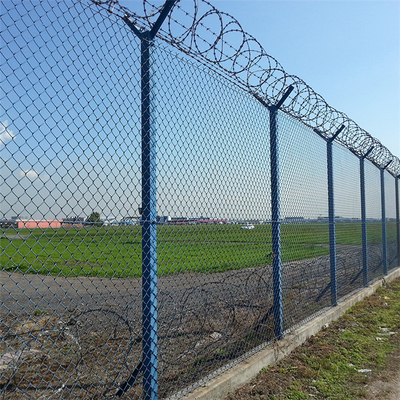 green power  coated Dia 500mm BTO-22 Razor Barbed Wire Airport Security Fence 1.8*30m  for  airport